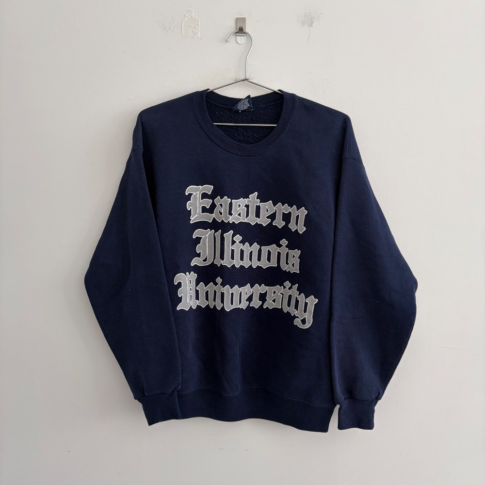 Vintage JanSport Eastern Illinois University Crewneck Navy Blue Sweatshirt L